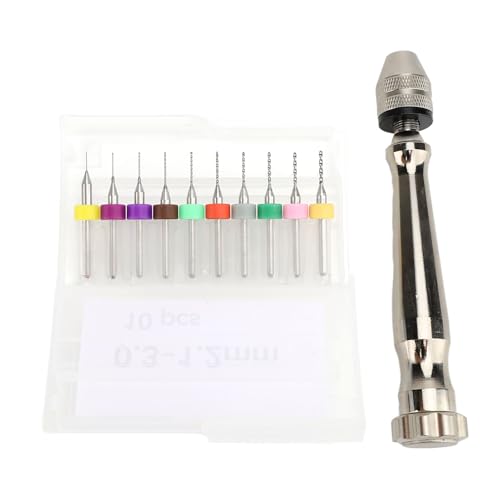 Ydrcesmi Handbohrer Bits eingestelltes Handbuch kleiner Handbohrer und 10pcs -Leiterplatten -Bits für Harzton -Präzisions -Pin -Vise -Mini -Bohrmaschine für Handarbeit Elektronik Ydrcesmi Handbohrer Bits eingestelltes Handbuch kleiner Handbohrer und 10pcs -Leiterplatten -Bits für Harzton -Präzisions -Pin -Vise -Mini -Bohrmaschine für Handarbeit Elektronik von YDRCESMI