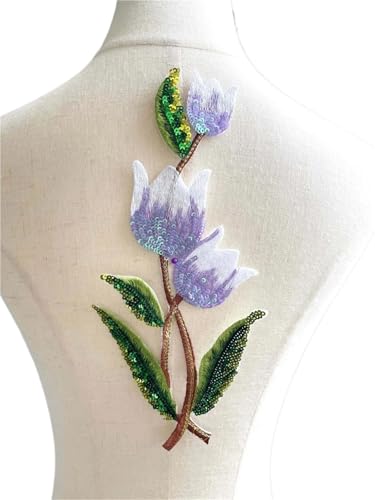 YDYAENIO 1 Piece Purple Sequined Floral Design Patch Shining Iron On Patch for Clothing and Accessories für Hochzeitskleid Kostüme YDYAENIO 1 Piece Purple Sequined Floral Design Patch Shining Iron On Patch for Clothing and Accessories für Hochzeitskleid Kostüme von YDYAENIO