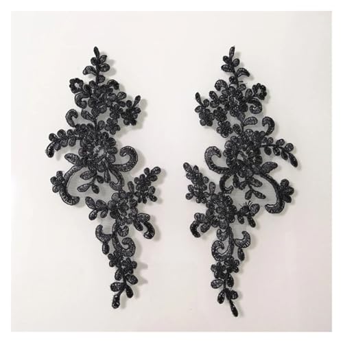 YDYAENIO 1Pair Flower Floral Embroidery for Evening Skirt Lace Applique Fabric Patch Textiles Decoration Patch Sewing On Accessories für Hochzeitskleid Kostüme(06) von YDYAENIO