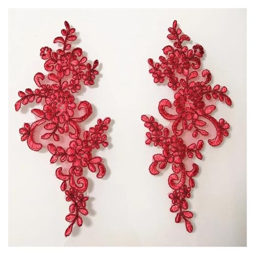 YDYAENIO 1Pair Flower Floral Embroidery for Evening Skirt Lace Applique Fabric Patch Textiles Decoration Patch Sewing On Accessories für Hochzeitskleid Kostüme(07) von YDYAENIO