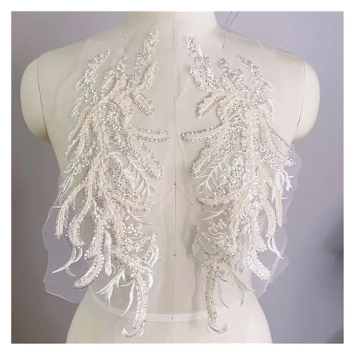 YDYAENIO 1Pcs Colorful Sequins Beads Lace Evening Dress Chest Applique Decoration Dance Clothing Headwear Accessories 35X10cm für Hochzeitskleid Kostüme(Color10) von YDYAENIO