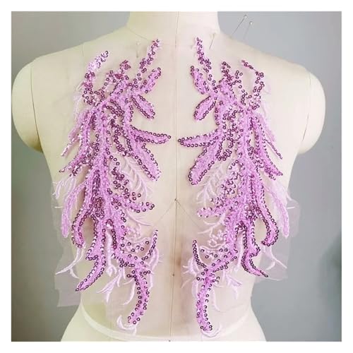 YDYAENIO 1Pcs Colorful Sequins Beads Lace Evening Dress Chest Applique Decoration Dance Clothing Headwear Accessories 35X10cm für Hochzeitskleid Kostüme(Color7) von YDYAENIO