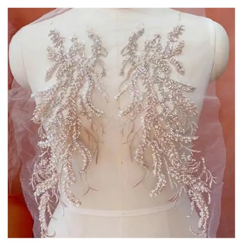 YDYAENIO 1Pcs Colorful Sequins Beads Lace Evening Dress Chest Applique Decoration Dance Clothing Headwear Accessories 35X10cm für Hochzeitskleid Kostüme(Color9) von YDYAENIO