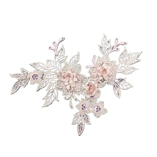 YDYAENIO 1pair Embroidered Lace On Flower Wedding Dress Accessories Lace Stickers Bridal Dress Decoration für Hochzeitskleid Kostüme(Color 14) von YDYAENIO