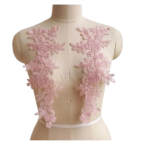 YDYAENIO 2 Piece Flower Embroidery Sew On Patches DIY Clothes Sewing Floral Repair for Clothing Accessories für Hochzeitskleid Kostüme(Style 11) von YDYAENIO