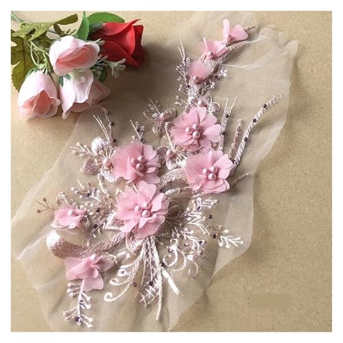 YDYAENIO 2 Piece Flower Embroidery Sew On Patches DIY Clothes Sewing Floral Repair for Clothing Accessories für Hochzeitskleid Kostüme(Style 17) von YDYAENIO
