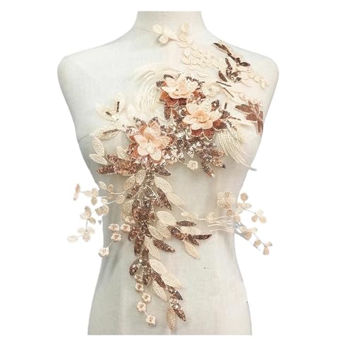 YDYAENIO 2 Piece Flower Embroidery Sew On Patches DIY Clothes Sewing Floral Repair for Clothing Accessories für Hochzeitskleid Kostüme(Style 26) von YDYAENIO