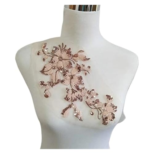 YDYAENIO 2 Piece Flower Embroidery Sew On Patches DIY Clothes Sewing Floral Repair for Clothing Accessories für Hochzeitskleid Kostüme(Style 32) von YDYAENIO