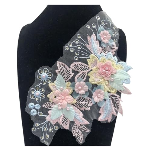 YDYAENIO 2 Piece Flower Embroidery Sew On Patches DIY Clothes Sewing Floral Repair for Clothing Accessories für Hochzeitskleid Kostüme(Style 5) von YDYAENIO
