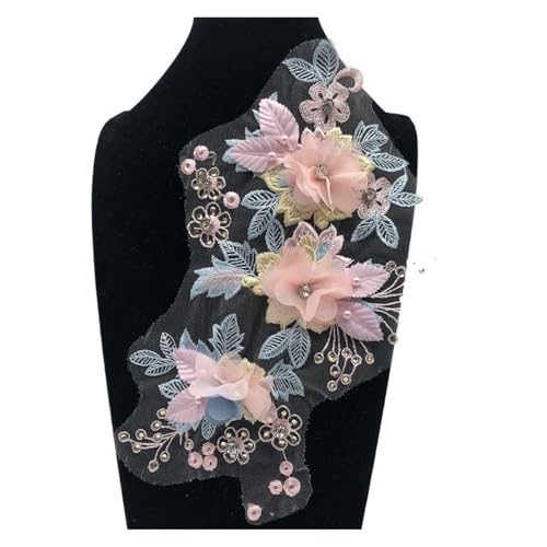 YDYAENIO 2 Piece Flower Embroidery Sew On Patches DIY Clothes Sewing Floral Repair for Clothing Accessories für Hochzeitskleid Kostüme(Style 6) von YDYAENIO