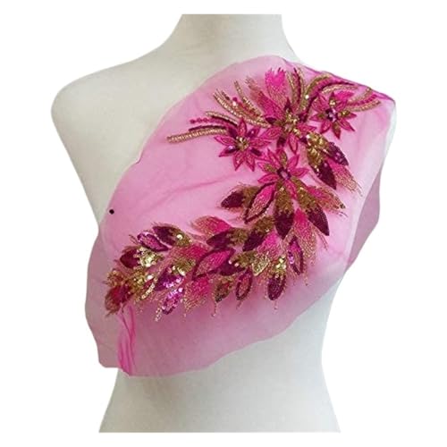 YDYAENIO 2 Piece Flower Embroidery Sew On Patches DIY Clothes Sewing Floral Repair for Clothing Accessories für Hochzeitskleid Kostüme(Style 8) von YDYAENIO