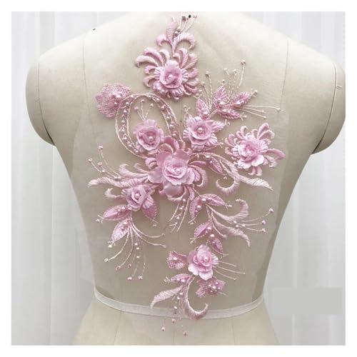 YDYAENIO 2 Piece Flower Embroidery Sew On Patches DIY Clothes Sewing Floral Repair for Clothing Accessories für Hochzeitskleid Kostüme(Style23) von YDYAENIO