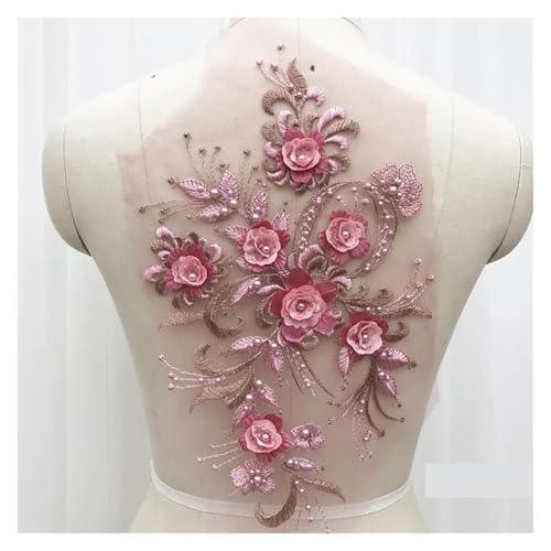YDYAENIO 2 Piece Flower Embroidery Sew On Patches DIY Clothes Sewing Floral Repair for Clothing Accessories für Hochzeitskleid Kostüme(Style24) von YDYAENIO