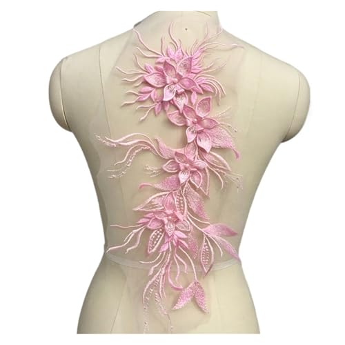 YDYAENIO 2 Piece Flower Embroidery Sew On Patches DIY Clothes Sewing Floral Repair for Clothing Accessories für Hochzeitskleid Kostüme(Style3) von YDYAENIO