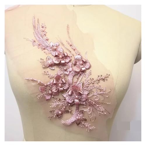 YDYAENIO 2 Piece Flower Embroidery Sew On Patches DIY Clothes Sewing Floral Repair for Clothing Accessories für Hochzeitskleid Kostüme(Style30) von YDYAENIO
