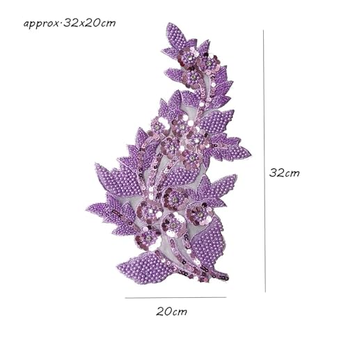 YDYAENIO 2PCS Sequin Embroidered Lace Bead Patch DIY Sewing Cloth Applique Collar Patches Dress Accessories für Hochzeitskleid Kostüme(Color9) von YDYAENIO