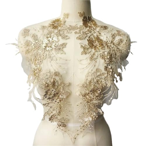 YDYAENIO 2PCS Sequin Flower Tassel Wedding Gown Appliques Lace Fabric Embroidered Trims Collar Mesh Sew Patch for Dress DIY für Hochzeitskleid Kostüme YDYAENIO 2PCS Sequin Flower Tassel Wedding Gown Appliques Lace Fabric Embroidered Trims Collar Mesh Sew Patch for Dress DIY für Hochzeitskleid Kostüme von YDYAENIO