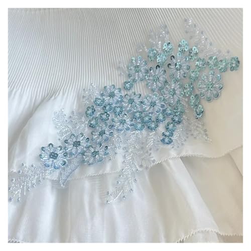 YDYAENIO 2Pcs 3D Flower Beaded Embroidery Patch Mesh Fabric Lace Applique Sew Wedding Dress Clothes Decoration für Hochzeitskleid Kostüme(Color5) von YDYAENIO