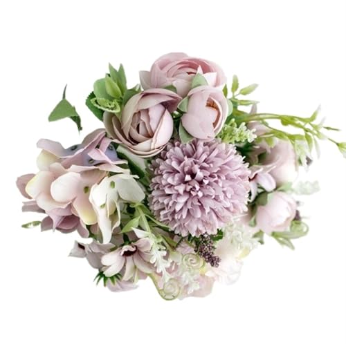 YDYAENIO 31cm Simulierte Rose Hochzeit Handheld Blume Künstliche Rose Pfingstrose Bouquet Künstliche Blumen for Home Party Dekoration für Haus Hochzeit(Color10,2pcs) von YDYAENIO