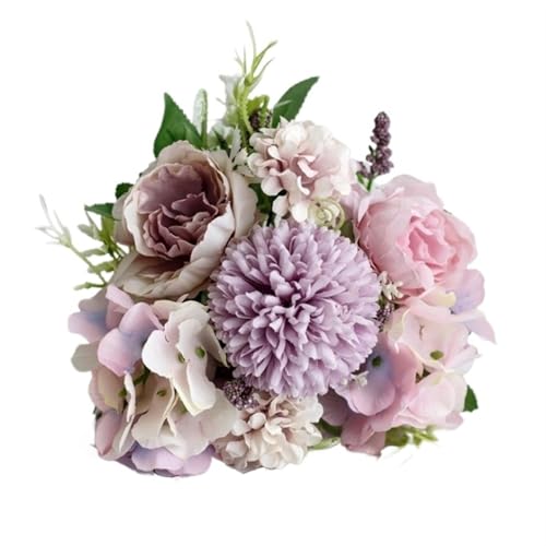 YDYAENIO 31cm Simulierte Rose Hochzeit Handheld Blume Künstliche Rose Pfingstrose Bouquet Künstliche Blumen for Home Party Dekoration für Haus Hochzeit(Color8,3pcs) von YDYAENIO