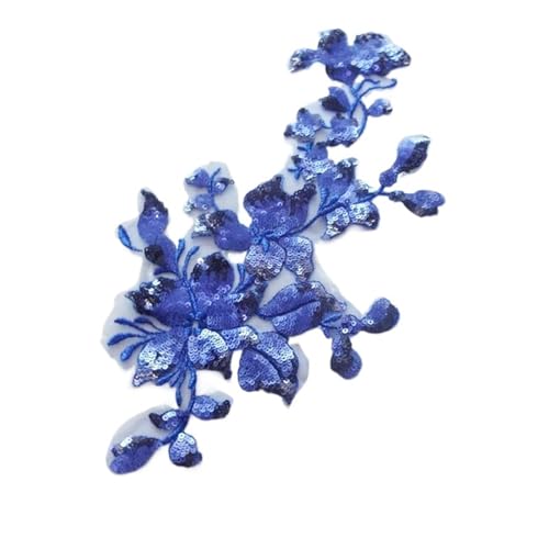 YDYAENIO 3Pc Sequin Flower Floral Glitter Lace Applique Sewing Trims Patch Wedding Decoration DIY Craft 30X15cm für Hochzeitskleid Kostüme(Color 9) von YDYAENIO