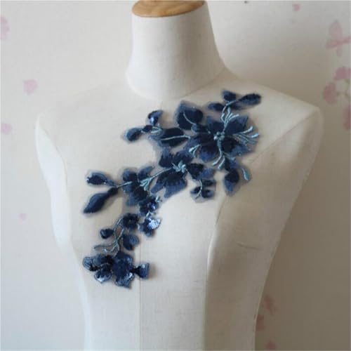 YDYAENIO 3Pc Sequin Flower Floral Glitter Lace Applique Sewing Trims Patch Wedding Decoration DIY Craft 30X15cm für Hochzeitskleid Kostüme(Color22) von YDYAENIO