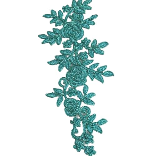 YDYAENIO 4Pcs Lace Appliques Embroider Patch Wedding Dress Lace Decoration 19X8cm für Hochzeitskleid Kostüme(Green) von YDYAENIO