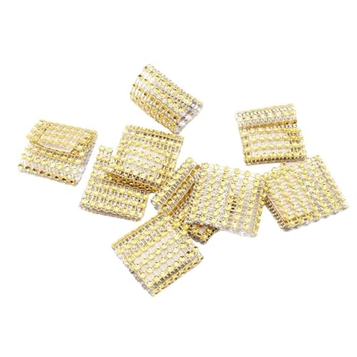 YDYAENIO 50 Stück 30 cm quadratische Tischservietten aus Satinstoff, Servietten-Einstecktuch for Hochzeit, Geburtstag, Home-Party, Hotel, Gold/Weiß für Hotel, Mittagessen(Gold) von YDYAENIO