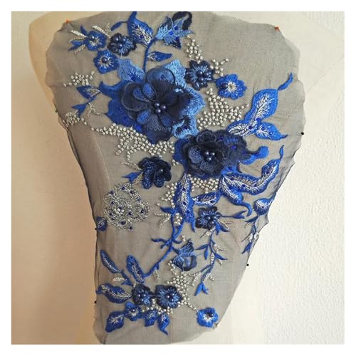 YDYAENIO 5Pcs Flowers Beaded Lace Fabrics Applique Embroidery Sewing On Patches for Wedding Dress Clothing Patches für Hochzeitskleid Kostüme(Color5) von YDYAENIO