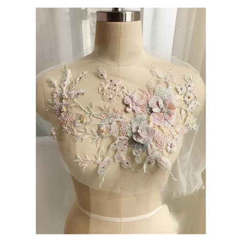 YDYAENIO 5Pcs Flowers Beaded Lace Fabrics Applique Embroidery Sewing On Patches for Wedding Dress Clothing Patches für Hochzeitskleid Kostüme(Light Green) von YDYAENIO