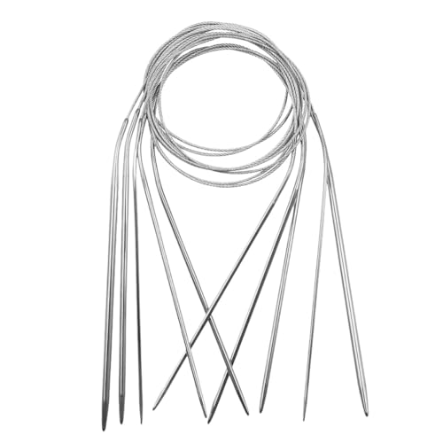 YDYAENIO 80 cm 1 Stücke Edelstahl Rundstricknadeln Häkelnadel DIY Wolle Baumwollgarn Pullover Weben Strickwerkzeuge für Anfänger Stricker(3.0mm) von YDYAENIO