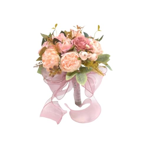 YDYAENIO Braut Brautjungfer Hochzeitsstrauß Romantischer Brauthochzeits-Wurfstrauß for Party Foto Jahrestag Zeremonie Dekoration für Haus Hochzeit(Dark Pink) von YDYAENIO