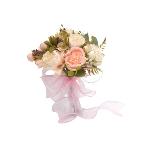 YDYAENIO Braut Brautjungfer Hochzeitsstrauß Romantischer Brauthochzeits-Wurfstrauß for Party Foto Jahrestag Zeremonie Dekoration für Haus Hochzeit(Pink) von YDYAENIO