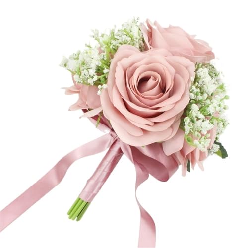 YDYAENIO Braut Rose Bouquet Hochzeit Liefert Brautjungfer Rose Bouquet Blume Anordnung DIY Home Party Prom Dekoration für Haus Hochzeit(Deep Purple) von YDYAENIO