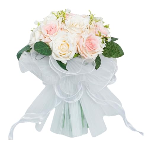 YDYAENIO Brauthochzeits-Wurfstrauß, romantische, Elegante Hochzeitssträuße for die Braut for die Hochzeitsfeier, Fotodekoration für Haus Hochzeit(Pink) von YDYAENIO