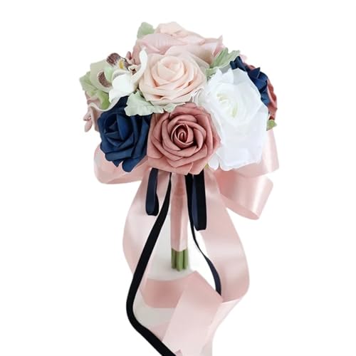 YDYAENIO Brautsträuße for Brautjungfern, 17,8 cm, künstliche Rosen, for Werfen, for die Dekoration der Hochzeitszeremonie im Herbst für Haus Hochzeit(Color2) von YDYAENIO