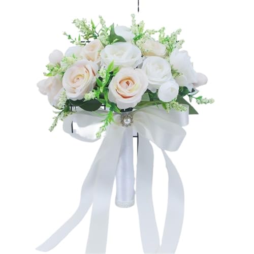 YDYAENIO Brautstrauß for Brautjungfern, handgefertigt, künstliche Blumen, Rosen, Seidenblumen, Brautstrauß for Hochzeitsdekoration für Haus Hochzeit(Color4) von YDYAENIO