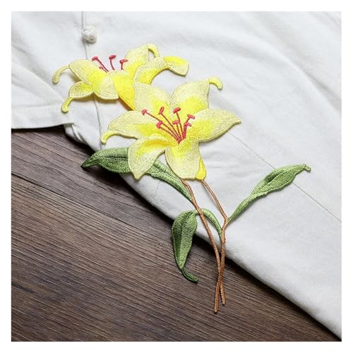 YDYAENIO Embroidery Flower Patches for Clothing Bag Decoration, Small Hole Repair Accessories für Hochzeitskleid Kostüme(Yellow) von YDYAENIO