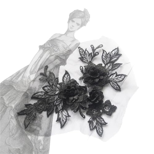 YDYAENIO Flower Embroidered Lace Applique with Flower DIY Lace Fabric Trim Craft Wedding Dress Patches für Hochzeitskleid Kostüme(Color 7) von YDYAENIO