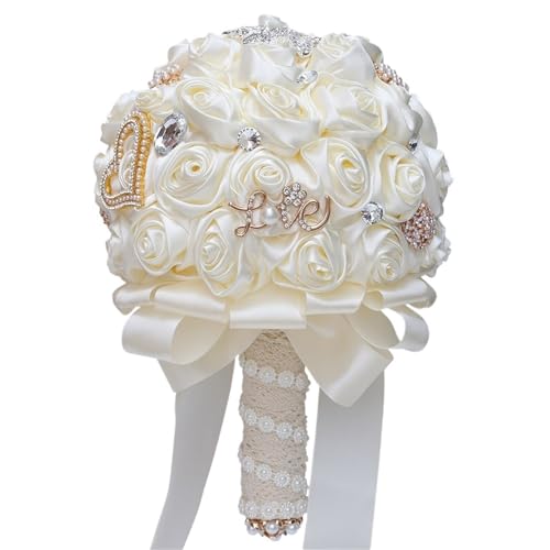 YDYAENIO Handgemachte Satin-Rosensträuße, Vintage-Brautstrauß for Werfen, for Hochzeitsdekoration für Haus Hochzeit(Color2) von YDYAENIO