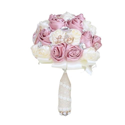 YDYAENIO Handgemachte Satin-Rosensträuße, Vintage-Brautstrauß for Werfen, for Hochzeitsdekoration für Haus Hochzeit(Color3) von YDYAENIO