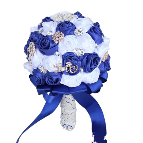 YDYAENIO Handgemachte Satin-Rosensträuße, Vintage-Brautstrauß for Werfen, for Hochzeitsdekoration für Haus Hochzeit(Color6) von YDYAENIO