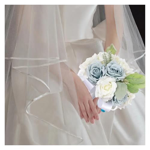 YDYAENIO Hochzeit Brautstrauß Hochzeitsdekoration Handarbeit Brautjungfernstrauß for Brautjungfern Tafelaufsatz Kirche Party Jahrestag für Haus Hochzeit(Blue) von YDYAENIO