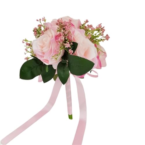 YDYAENIO Künstliche Rosen Blumen Bouquet Seide Gefälschte Blumen Hochzeit DIY Hause Tisch Vase Dekoration Faux Flores für Haus Hochzeit(Pink) von YDYAENIO