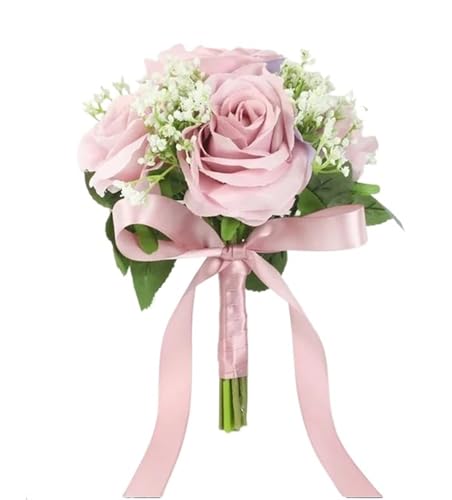 YDYAENIO Künstliche Rosen Blumen Bouquet Seide Gefälschte Blumen Hochzeit DIY Hause Tisch Vase Dekoration Faux Flores für Haus Hochzeit(Purple) von YDYAENIO