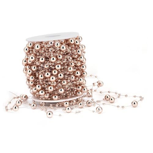 30m Roségold Absahme Perlenstraße Perlenkette für DIY -Handwerk, Weihnachten, Valentinstag, Hochzeitsdekorationen, Sehr Glänzende und Wunderschöne Girland -Mittelstücke 30m Roségold Absahme Perlenstraße Perlenkette für DIY -Handwerk, Weihnachten, Valentinstag, Hochzeitsdekorationen, Sehr Glänzende und Wunderschöne Girland -Mittelstücke von YDuupxe