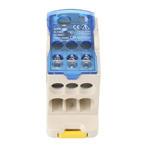 35 -mm -DIN -Schienenscheibenanschlussbox, AC DC1000V Kupferleiterverteilungsgehäuse mit Transparenter Abdeckung für Elektrische Klemme Blockanschluss (80A) (125A) (160A) von YDuupxe