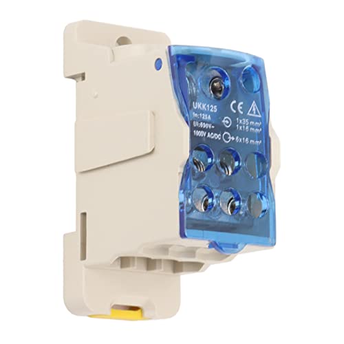 35 -mm -DIN -Schienenscheibenanschlussbox, AC DC1000V Kupferleiterverteilungsgehäuse mit Transparenter Abdeckung für Elektrische Klemme Blockanschluss (80A) (125A) von YDuupxe