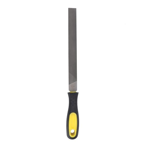 8-Zoll-Stahlfeile mit Griff, Feile, Stahlfeile T12 Kohlenstoff-Werkzeugstahlklinge, Grobe Zähne, Mittlere Zähne, Feine Zähne für Metall, Holz, Kunststoff (8-Zoll-Flachfeile mit von YDuupxe