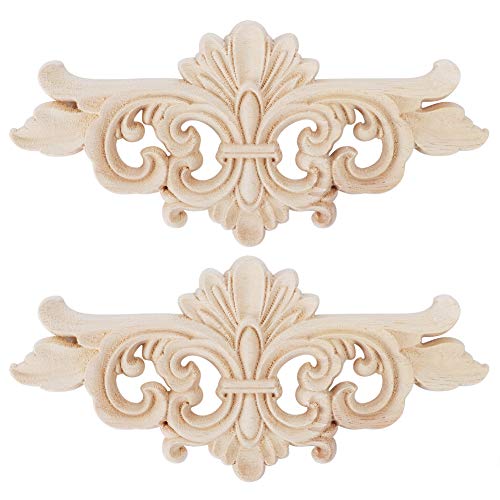 YDuupxe 2pcs Blume Geschnitzt Langen Onlay -Applikationsabziehbildern Möbeldekoration (16 * 7,5 cm) von YDuupxe